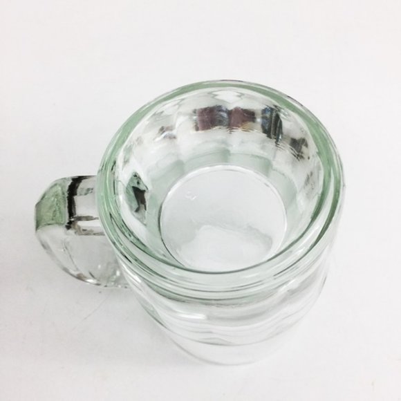 Vintage Clear Glass Mug Beer Ale Panel Base Heavy - Picture 8 of 9